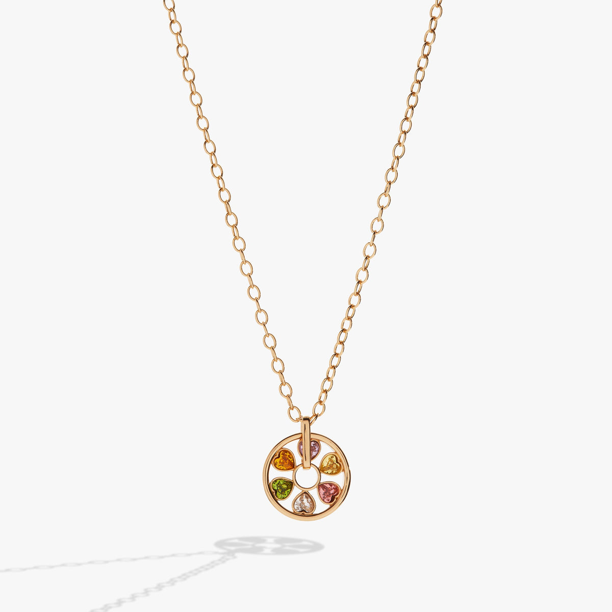 Heart Crystal Wheel Necklace - Aaria Tees