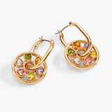 Heart Crystal Wheel Hoop Earrings - Aaria Tees Aaria Tees