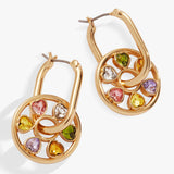Heart Crystal Wheel Hoop Earrings - Aaria Tees Aaria Tees