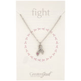 Heart & Hope Ribbon Pewter Necklace! - Aaria Tees Aaria Tees