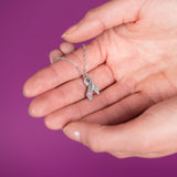 Heart & Hope Ribbon Pewter Necklace! - Aaria Tees Aaria Tees