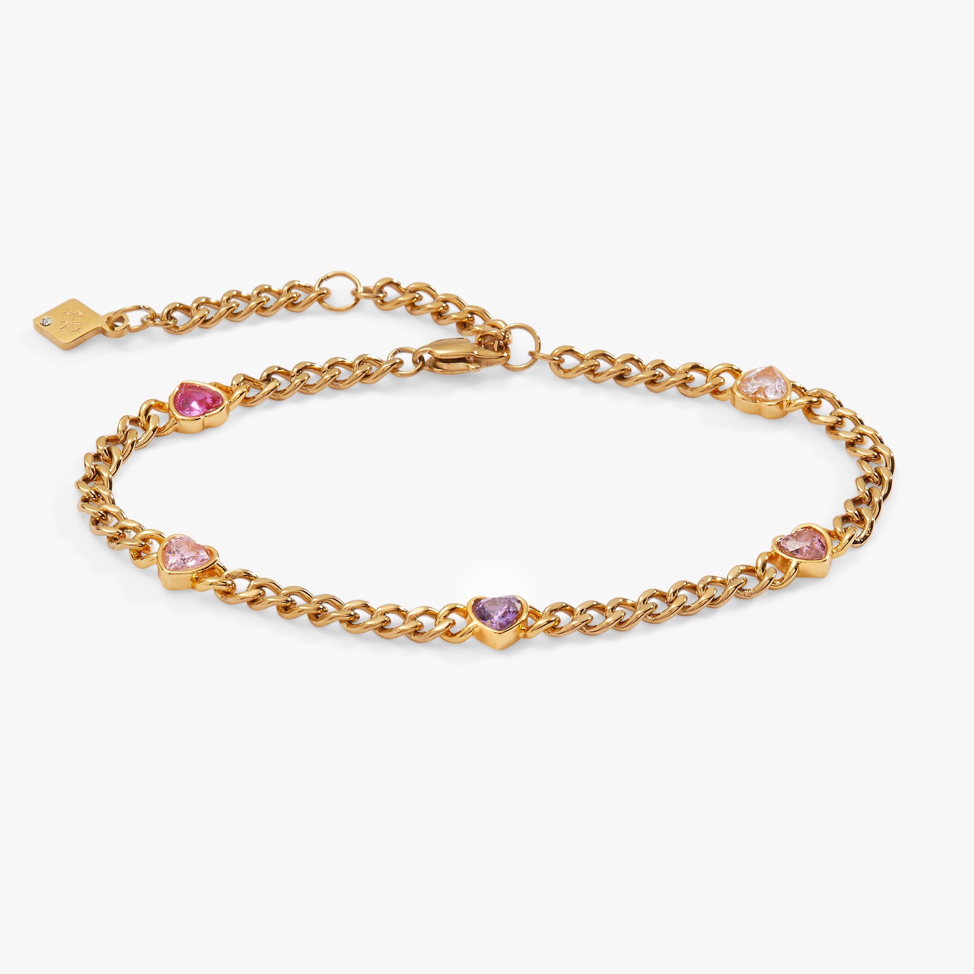 Heart Curb Chain Bracelet - Aaria Tees Aaria Tees