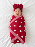 Valentine Heart Jacquard Baby Blanket - Aaria Tees Aaria Tees