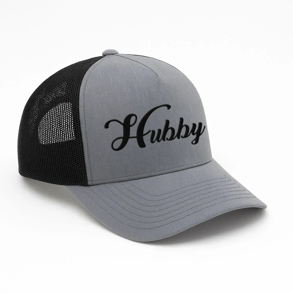 Embroidered Hubby Trucker Hat – Classic Mesh Cap for Wedding or Anniversary - Aaria Tees Aaria Tees