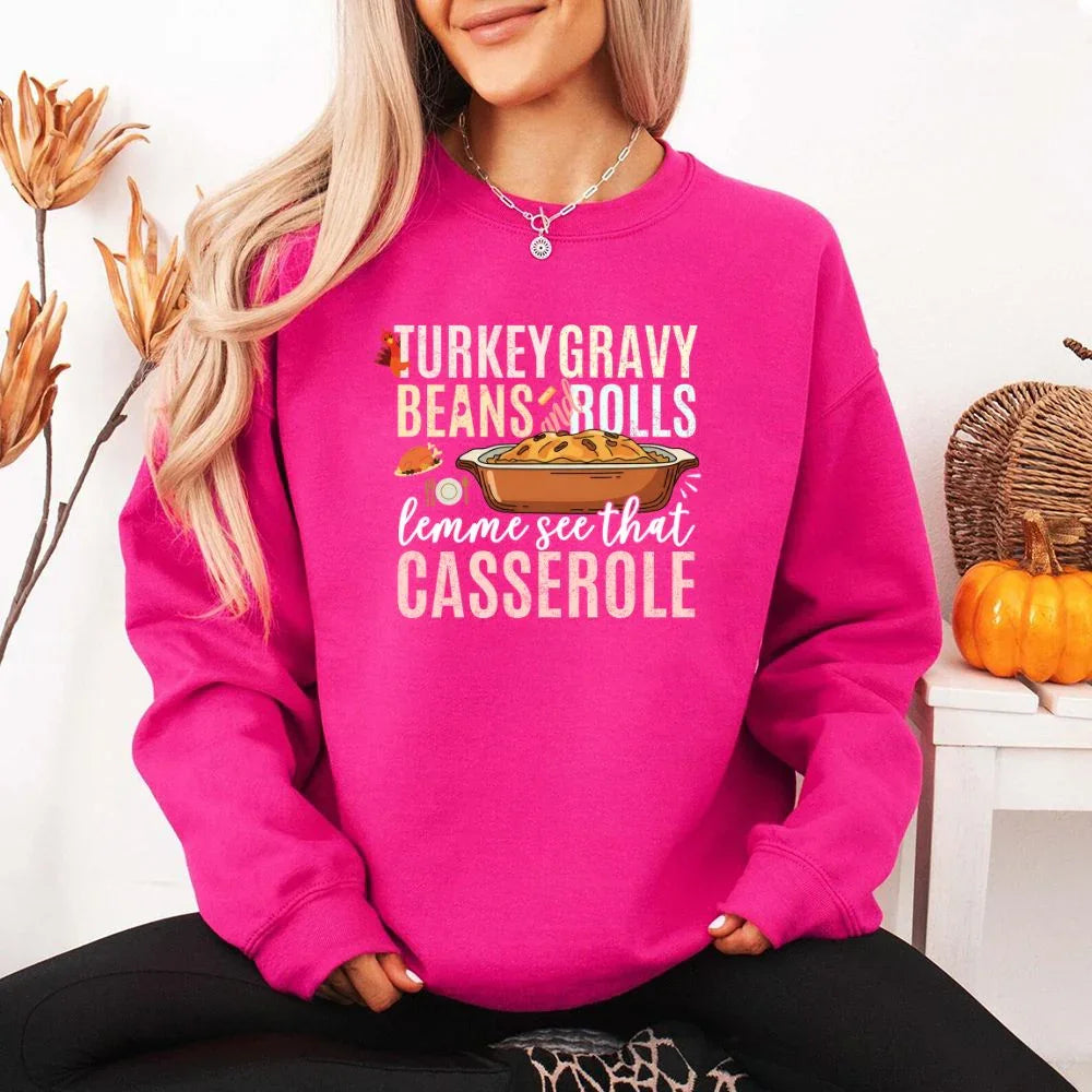 Turkey Gravy Beans & Rolls Sweatshirt – Funny Thanksgiving Casserole Crewneck - Aaria Tees Aaria Tees