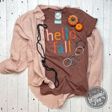 Hello Fall Crewneck Short Sleeve Tee - Aaria Tees Aaria Tees