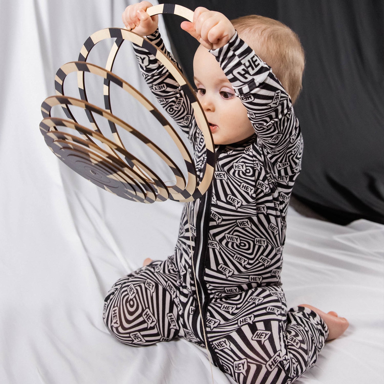 HEY! SENSORY PRINT BAMBOO ZIPPY - Aaria Tees Aaria Tees
