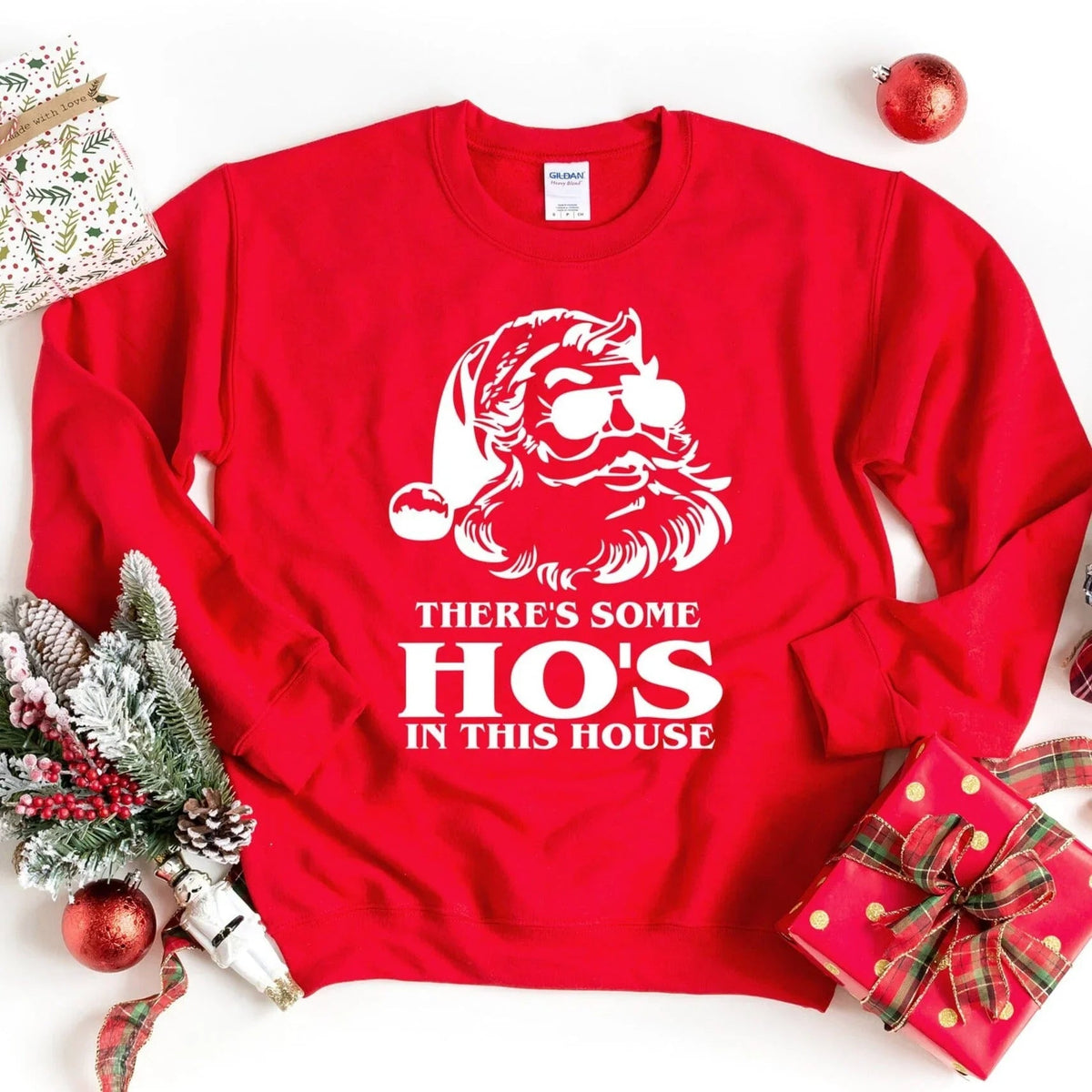 Ho's In This House Sweatshirt - Santa Christmas top - Aaria Tees