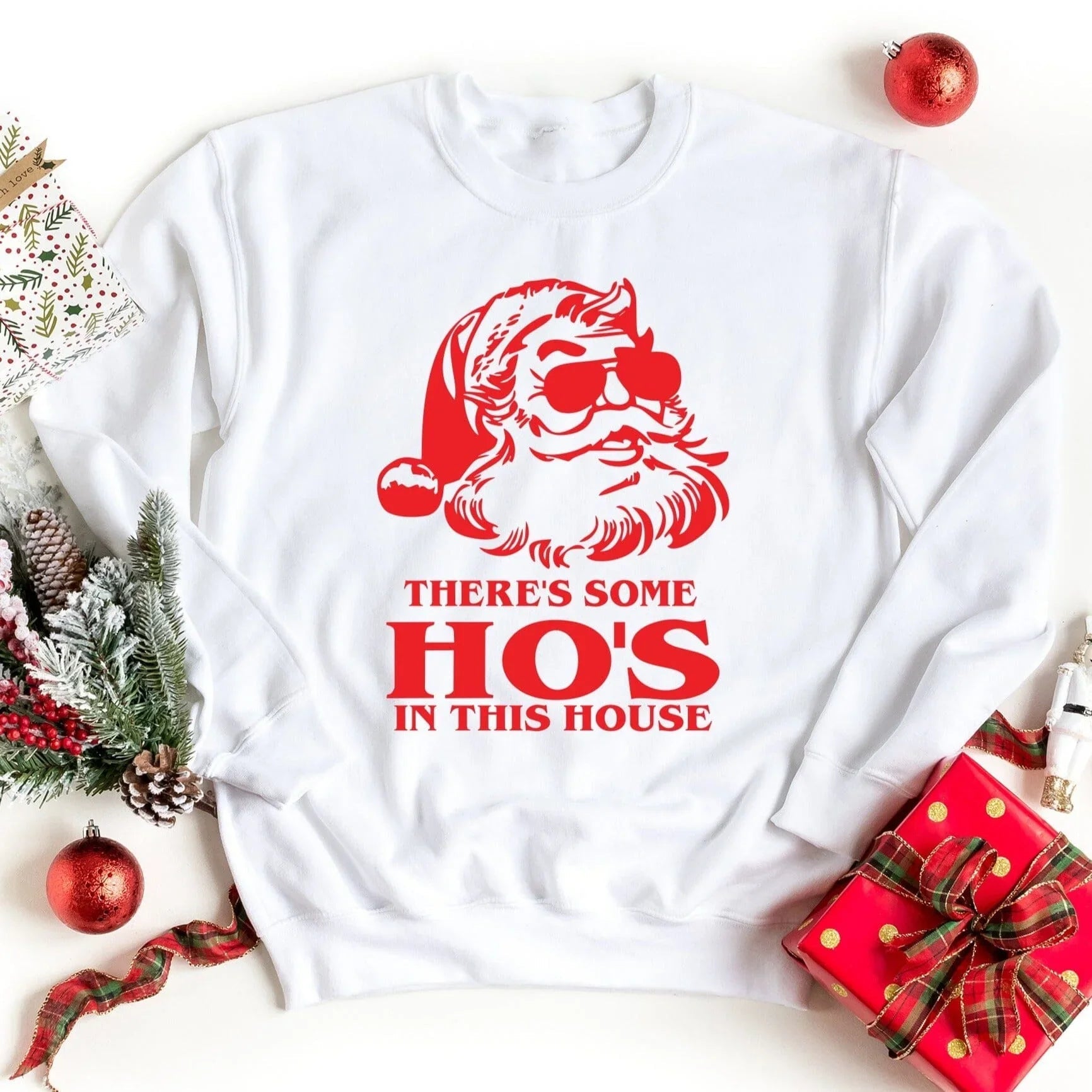 Ho's In This House Sweatshirt - Santa Christmas top - Aaria Tees Aaria Tees