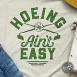 Hoeing Ain't Easy Gardening V Neck Tee - Aaria Tees Aaria Tees