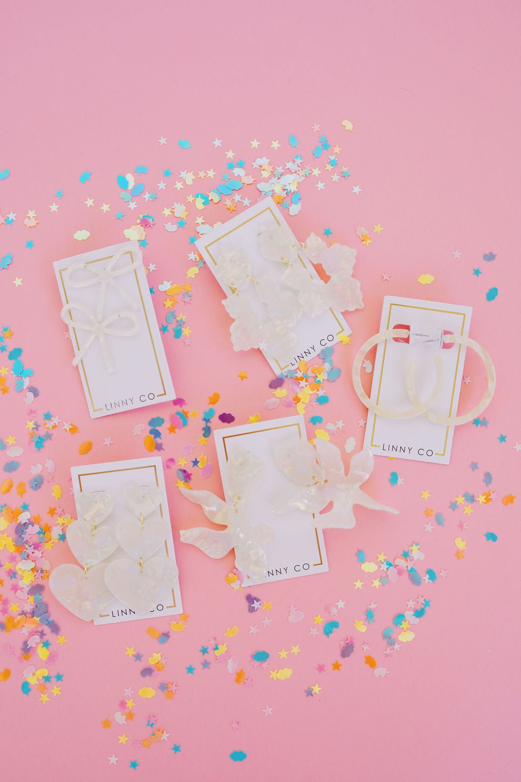 Holly Medium Hoop Earrings - Champagne Sparkle - Aaria Tees Aaria Tees