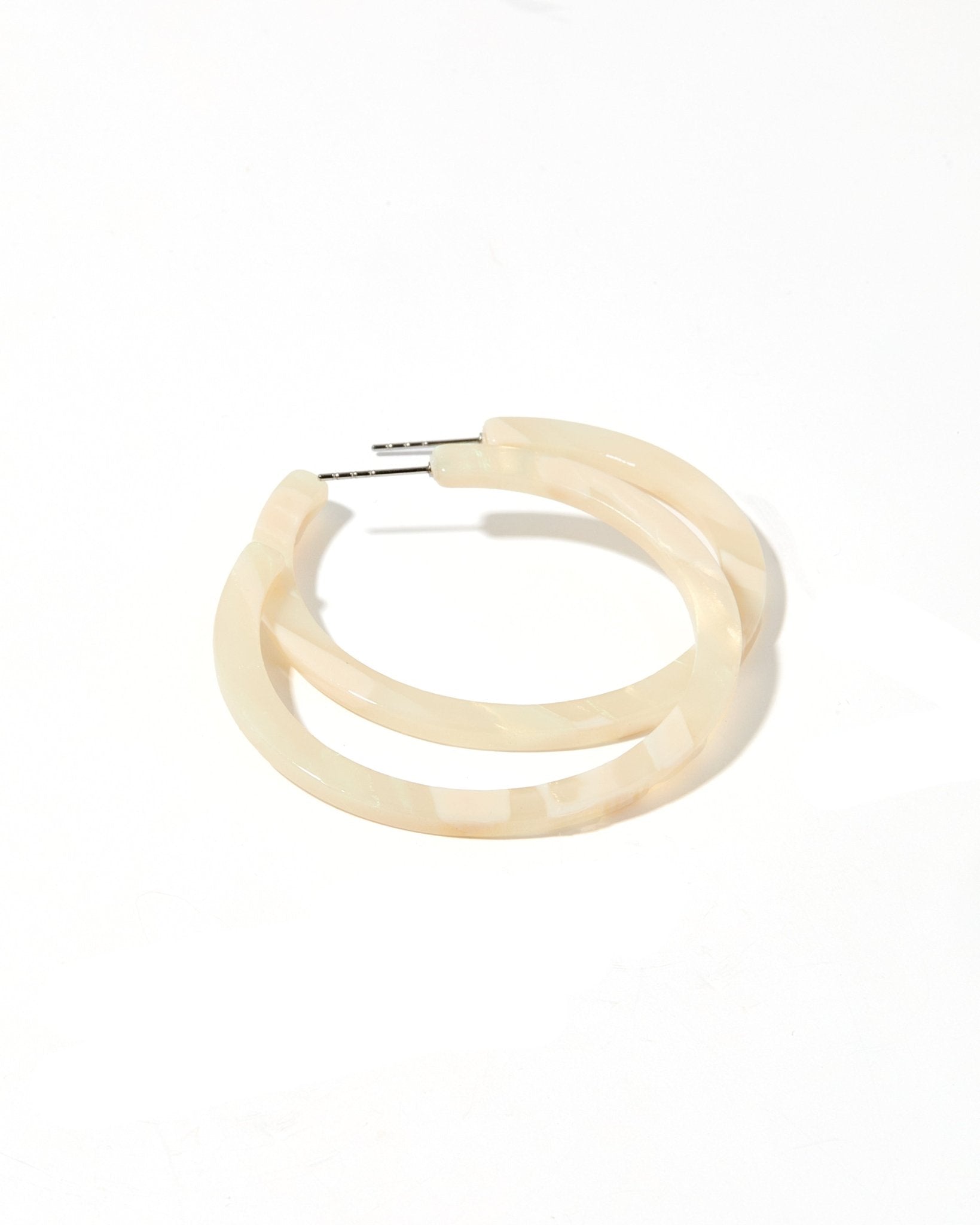Holly Medium Hoop Earrings - Champagne Sparkle - Aaria Tees Aaria Tees