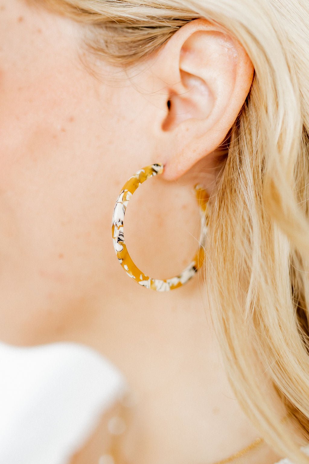 Holly Medium Hoop Earrings - Mustard - Aaria Tees Aaria Tees
