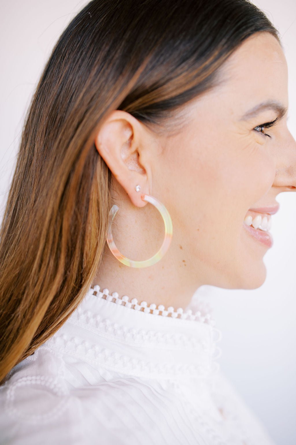 Holly Medium Hoop Earrings - Neon Punch - Aaria Tees Aaria Tees