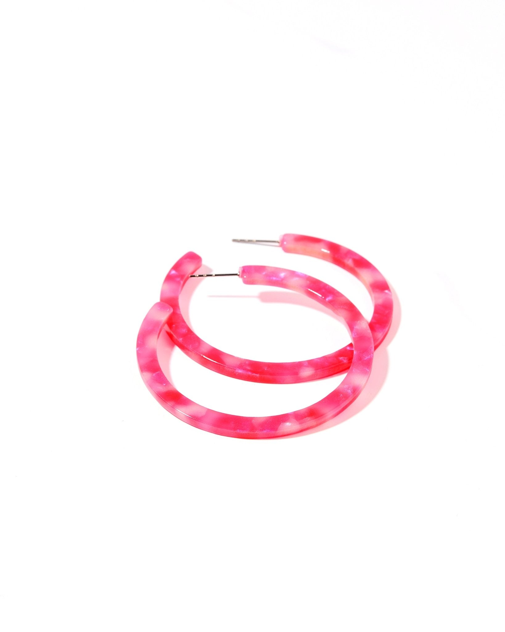 Holly Medium Hoop Earrings - Pink Party Punch - Aaria Tees Aaria Tees