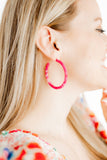 Holly Medium Hoop Earrings - Pink Party Punch - Aaria Tees Aaria Tees