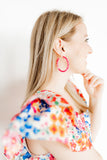 Holly Medium Hoop Earrings - Pink Party Punch - Aaria Tees Aaria Tees