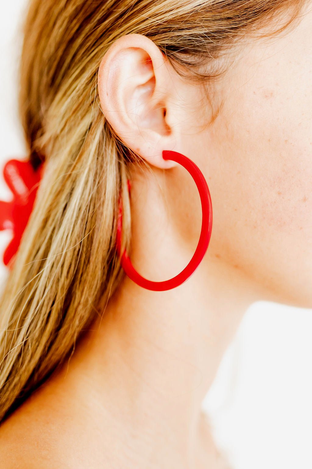 Holly Mega Hoop Earrings - True Red - Aaria Tees Aaria Tees