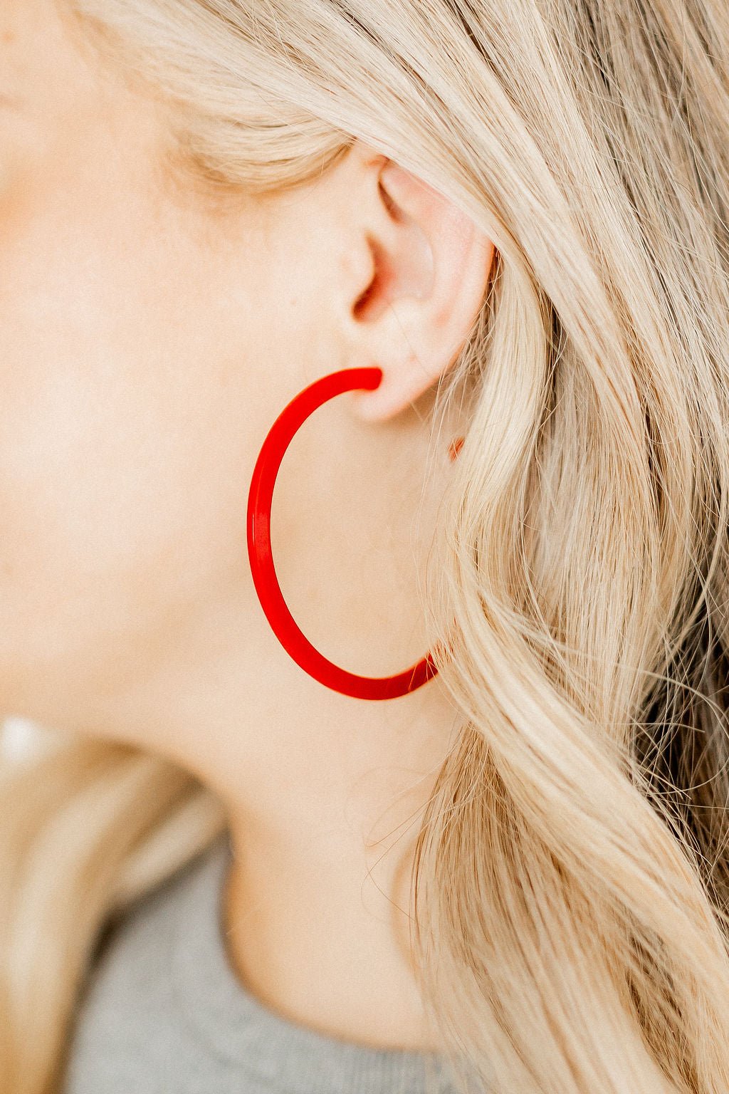 Holly Mega Hoop Earrings - True Red - Aaria Tees Aaria Tees