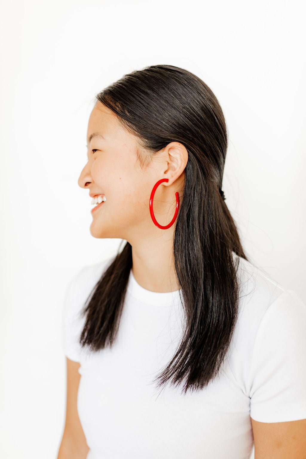 Holly Mega Hoop Earrings - True Red - Aaria Tees Aaria Tees