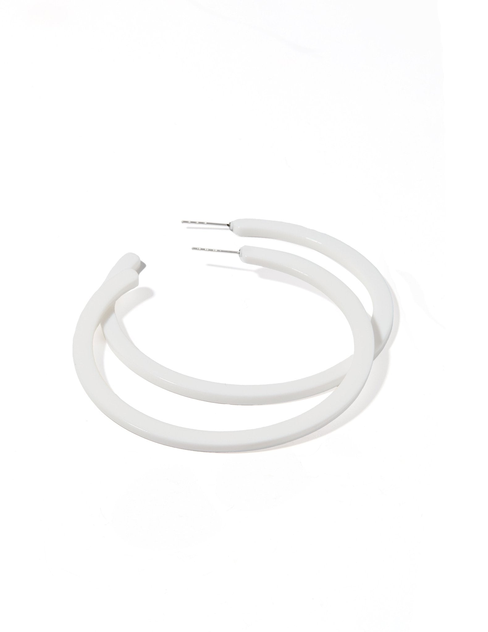 Holly Mega Hoop Earrings - True White - Aaria Tees Aaria Tees