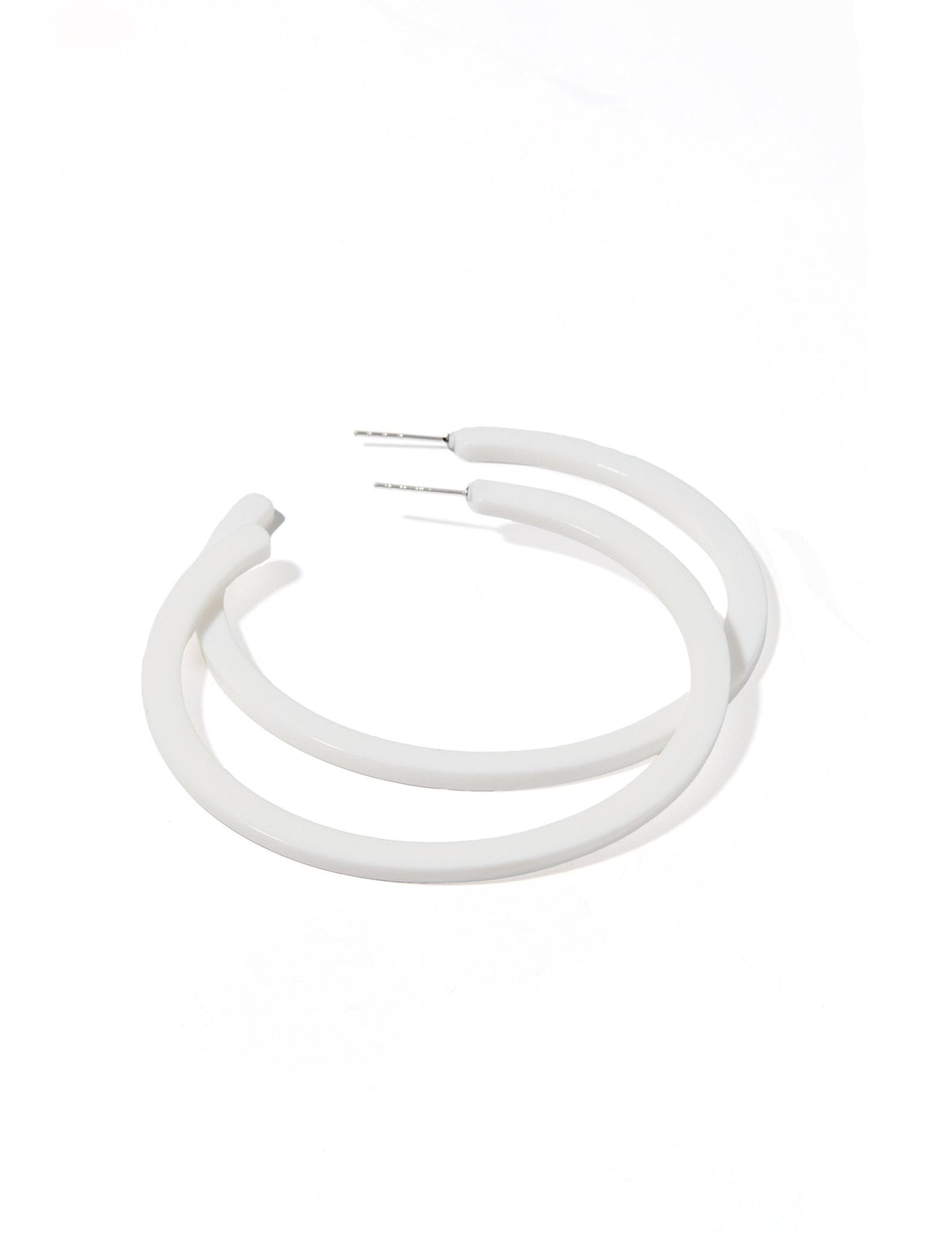 Holly Mega Hoop Earrings - True White - Aaria Tees
