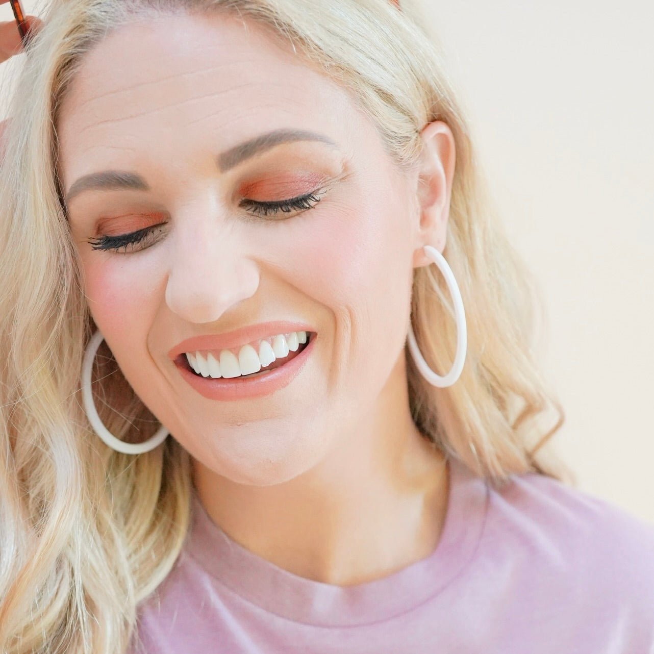 Holly Mega Hoop Earrings - True White - Aaria Tees Aaria Tees