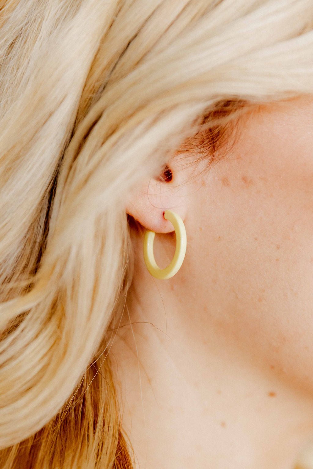 Holly Mini Hoop Earrings - Buttercup Yellow - Aaria Tees Aaria Tees