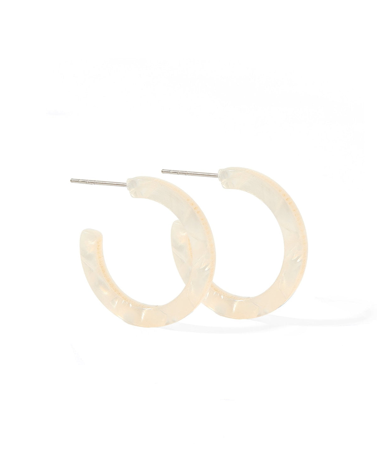 Holly Mini Hoop Earrings - Ivory Pearl - Aaria Tees