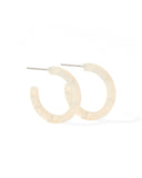 Holly Mini Hoop Earrings - Ivory Pearl - Aaria Tees Aaria Tees