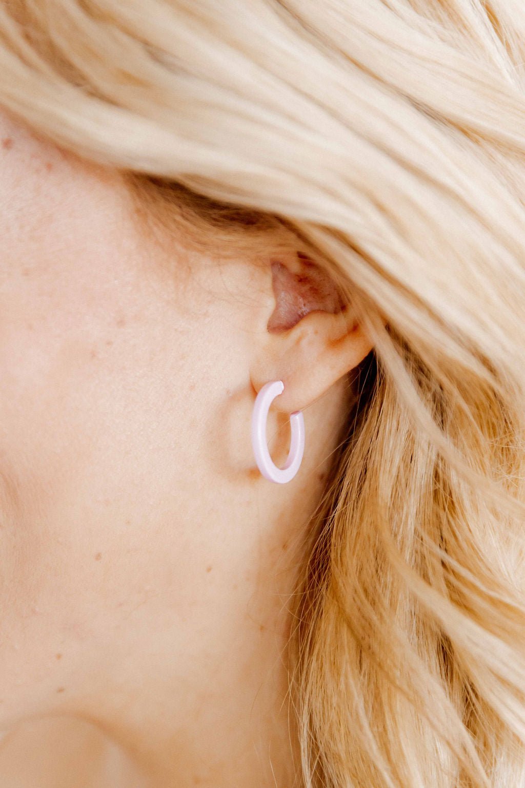 Holly Mini Hoop Earrings - Pink Carnation - Aaria Tees Aaria Tees