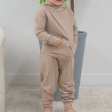 Hooded Jogger Set Just Taupe Aaria Tees