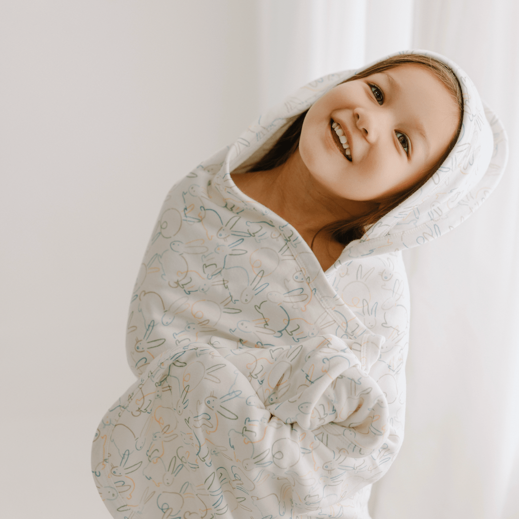 hooded bath towel | bunnies - Aaria Tees