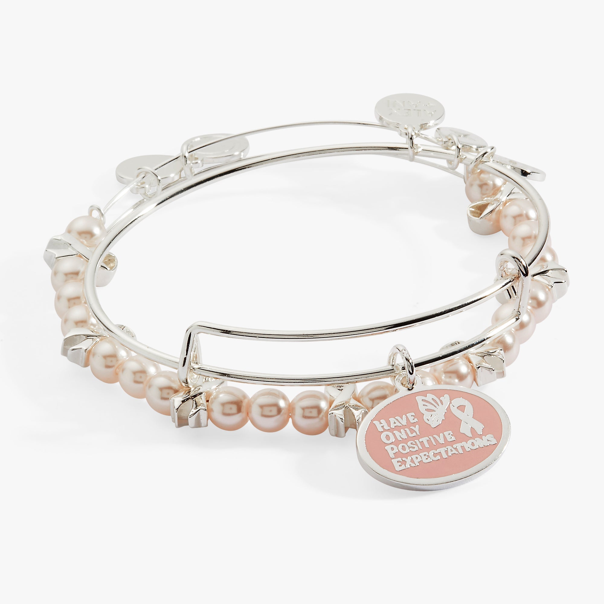 'HOPE' Breast Cancer Awareness Charm Bangle Set of 2 - Aaria Tees Aaria Tees