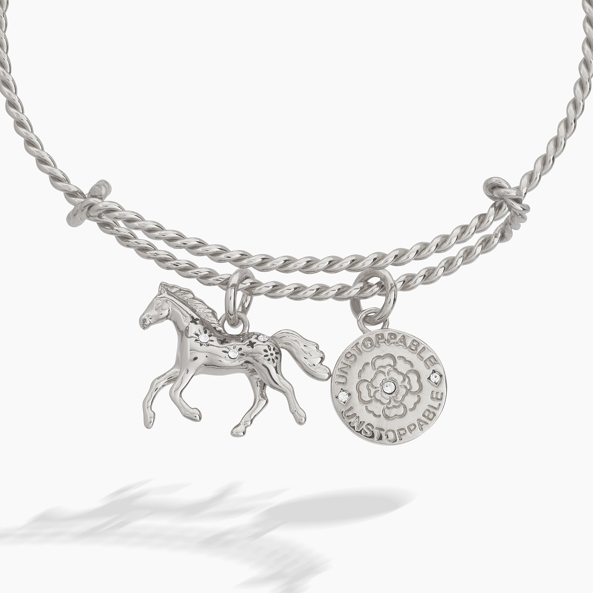Horse Girl Rope Textured Charm Bangle - Aaria Tees Aaria Tees