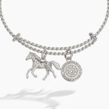 Horse Girl Rope Textured Charm Bangle - Aaria Tees Aaria Tees