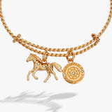 Horse Girl Rope Textured Charm Bangle - Aaria Tees Aaria Tees