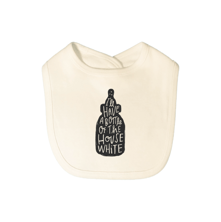 graphic bib | house white - Aaria Tees