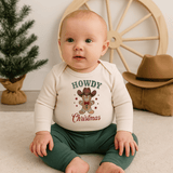 long sleeve graphic bodysuit | howdy gingerbread christmas - Aaria Tees Aaria Tees