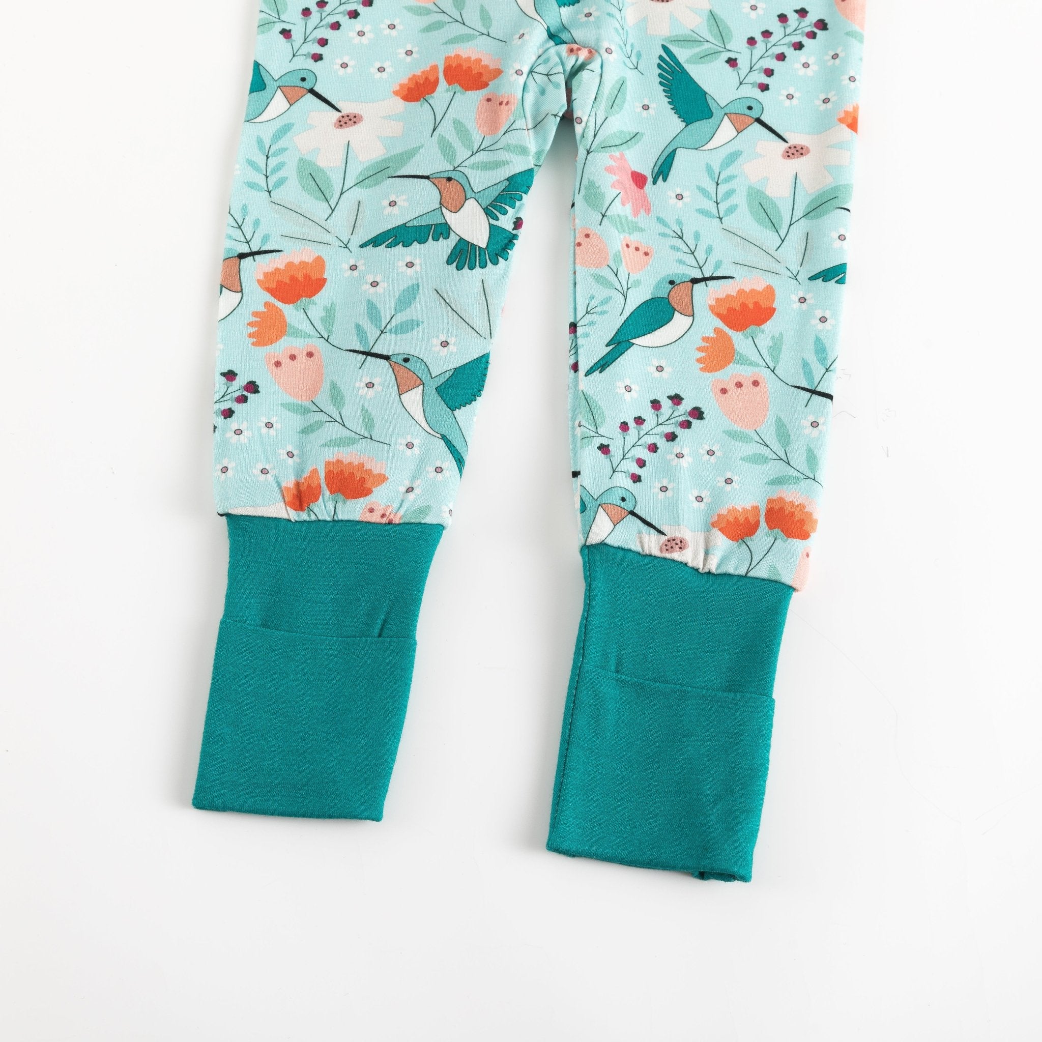 Hummingbird Bloom (Convertible Zip Footies) - Aaria Tees Aaria Tees