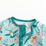 Hummingbird Bloom (Convertible Zip Footies) - Aaria Tees Aaria Tees