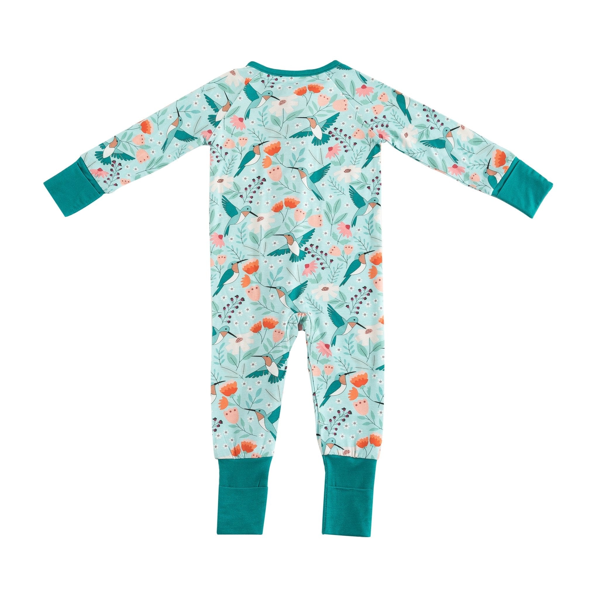 Hummingbird Bloom (Convertible Zip Footies) - Aaria Tees Aaria Tees