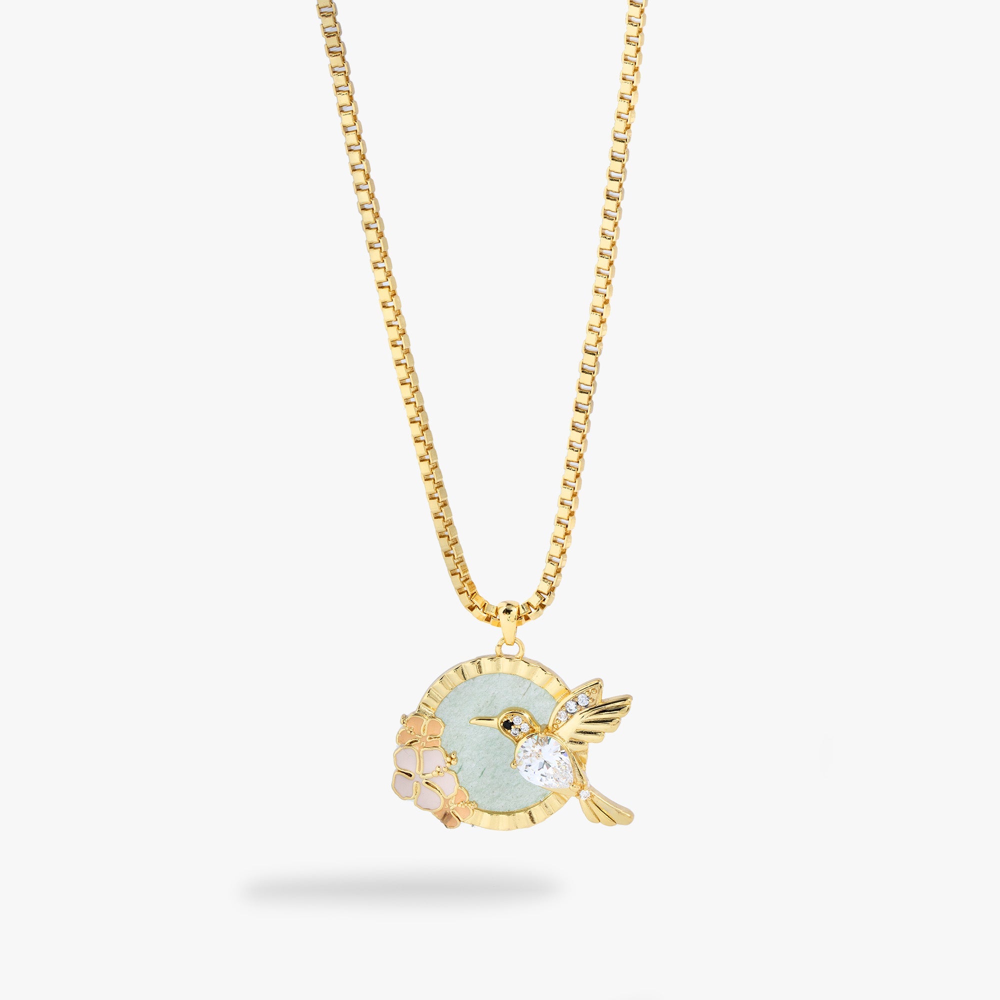 Hummingbird Gemstone Pendant Necklace - Aaria Tees Aaria Tees