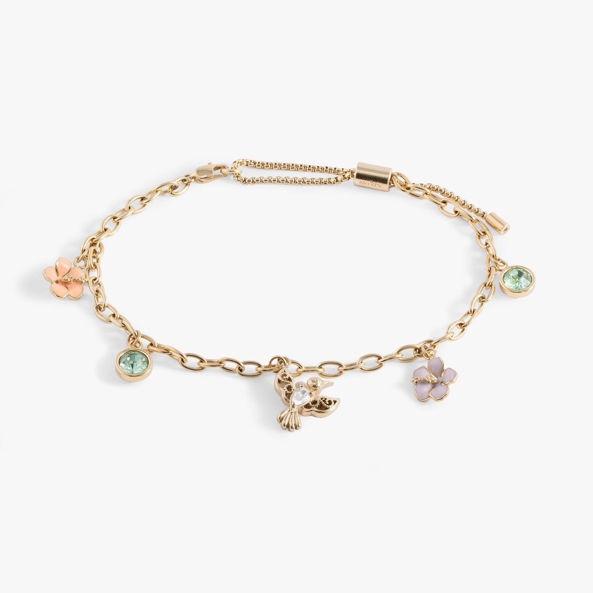Hummingbird Multicharm Adjustable Anklet - Aaria Tees Aaria Tees