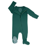 Hunter Green Zipper Footie Aaria Tees
