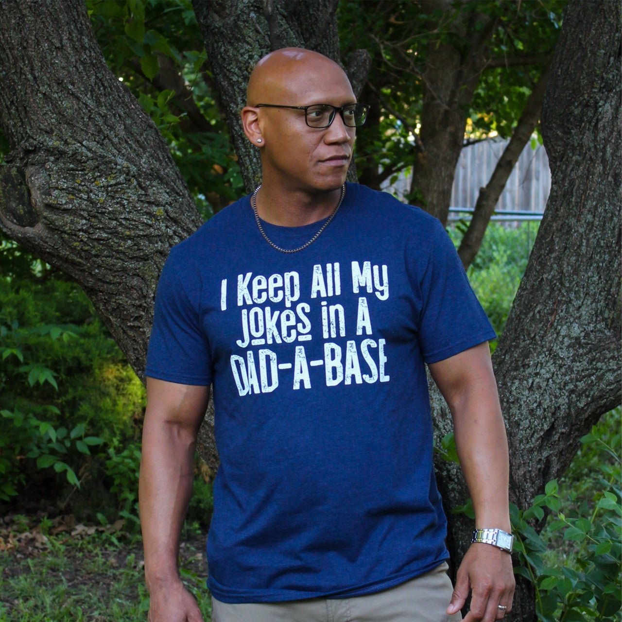 I Keep All My Jokes In A Dad-A-Base - Adult Tee - Aaria Tees Aaria Tees