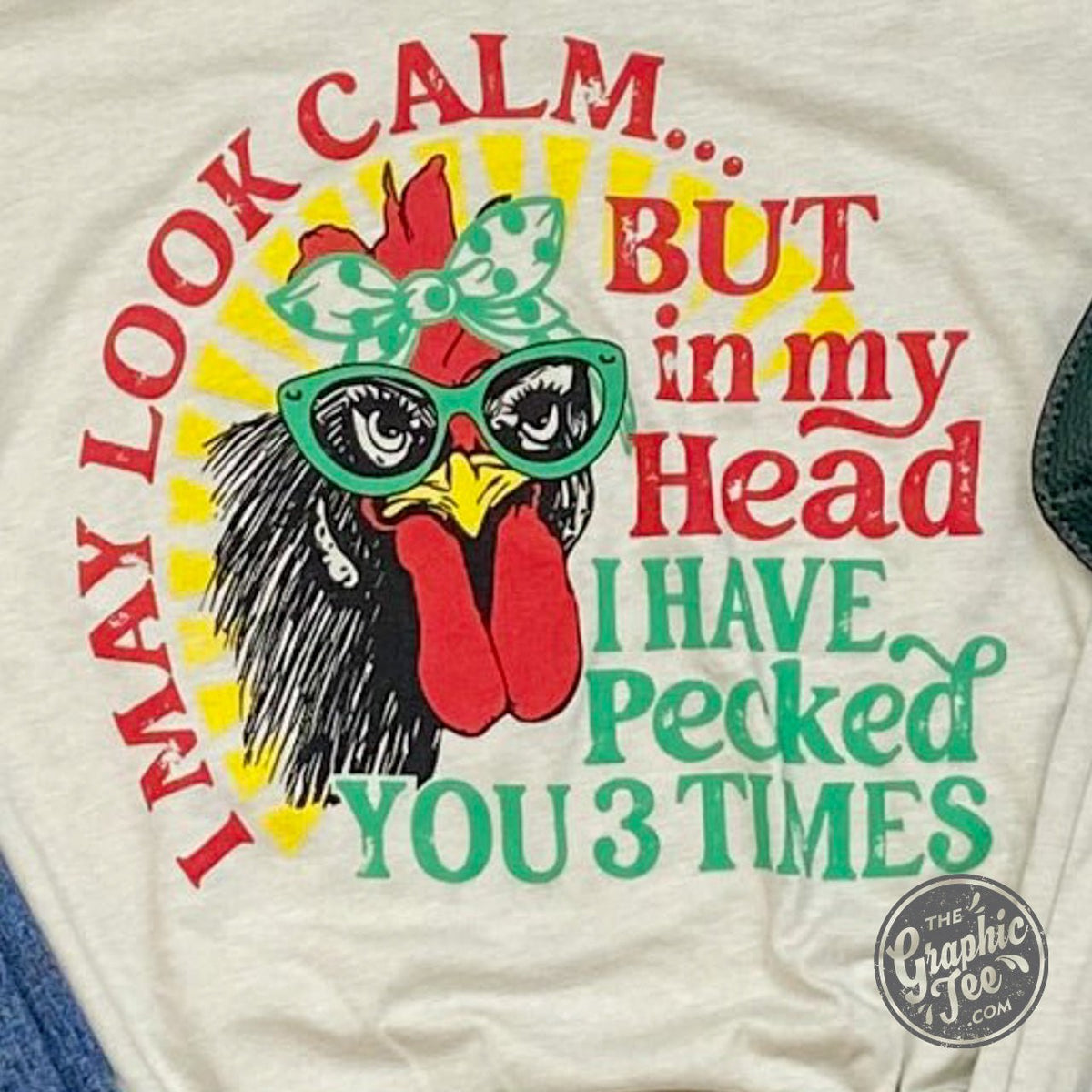 I May Look Calm but... - Adult Crew Neck Short Sleeve Tee - Aaria Tees