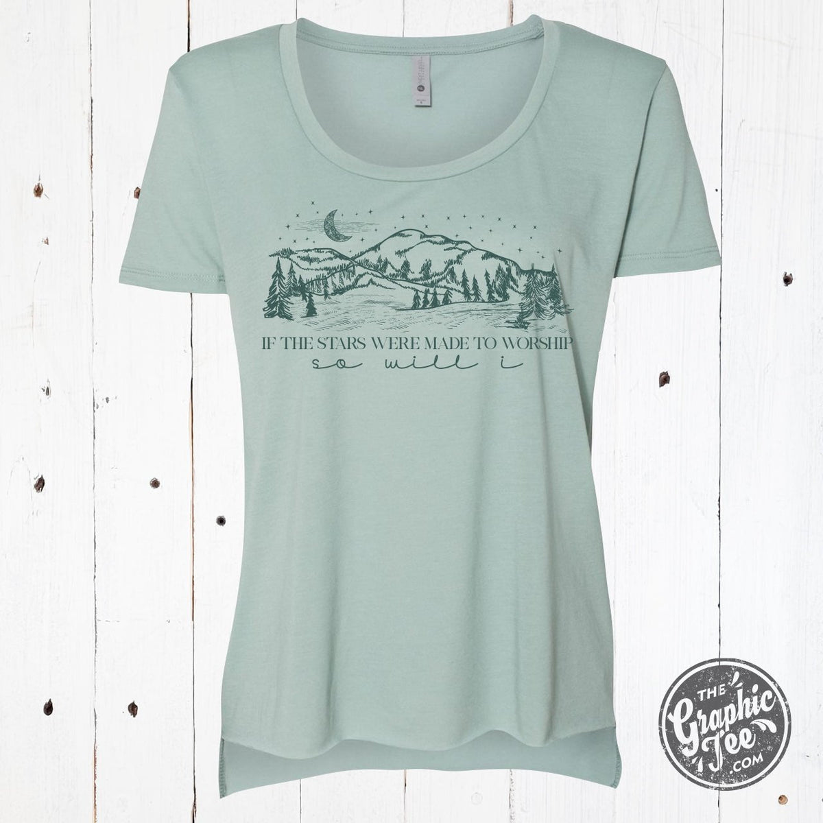 If The Stars Were Made To Worship Ladies Cut Hi-low Scoop Neck Tee - Aaria Tees