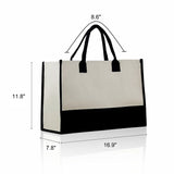 Cute tote bag Monogram Tote Bag with Initial 100% Cotton Canvas and a Chic Personalized Monogram, Beach Bag, Bridesmaid Bag Black - Aaria Tees Aaria Tees