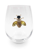 Jeweled Bee Stemless Wine Glasses Aaria Tees